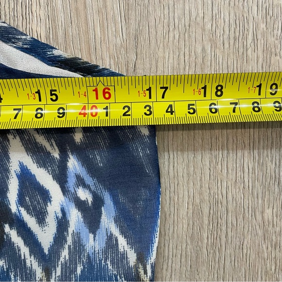 5/$25 BEAUTIFULLY COUTURE Zigzag Aztec Print Tank Mini Dress - Blue Size Small - Picture 8 of 9